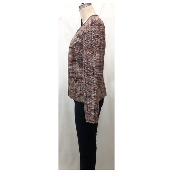 Chico's Elegant Boucle Cocoa Bean Tweed Jacket - Picture 5 of 16